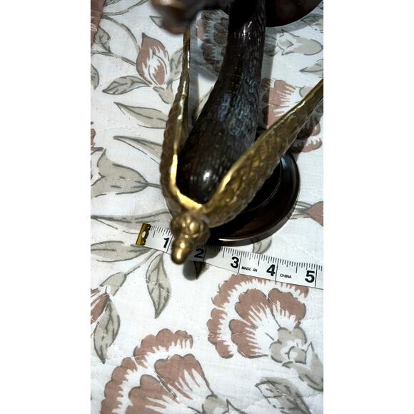 Brass Swan Wall Candle Sconce with Storm Glass 17" - Picture 9 of 16